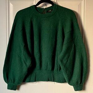 J. Crew | Emerald Balloon Sleeve Sweater | XS / S